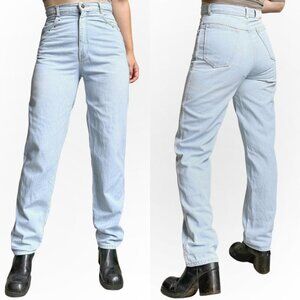 80s vintage highwaisted gem stone jeans light wash jewel embellished tapered.